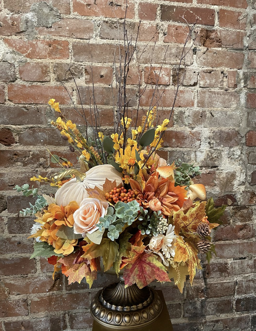 Fall Faux Pedestal Arrangements-30" x 20"
