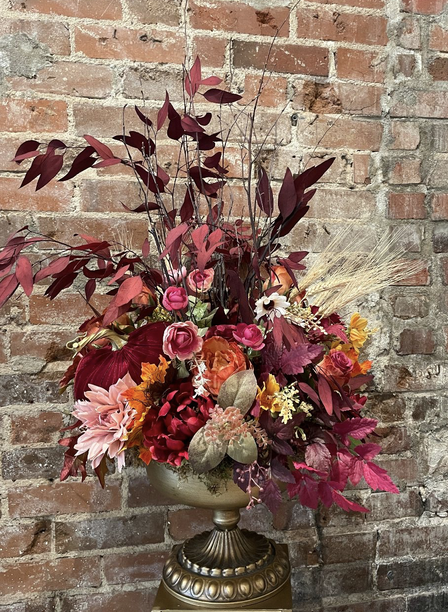 Fall Faux Pedestal Arrangements-30" x 20"